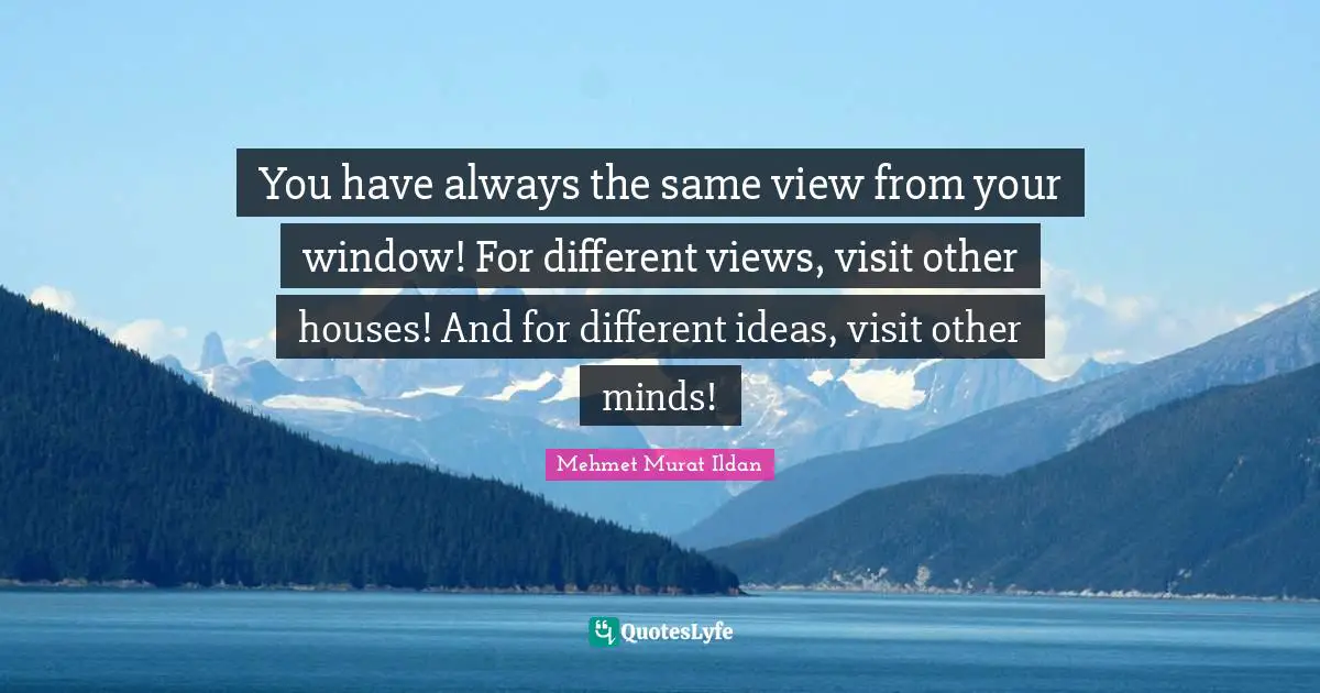 Different Ideas Quotes: "You have always the same view from your window! For different views, visit other houses! And for different ideas, visit other minds!"