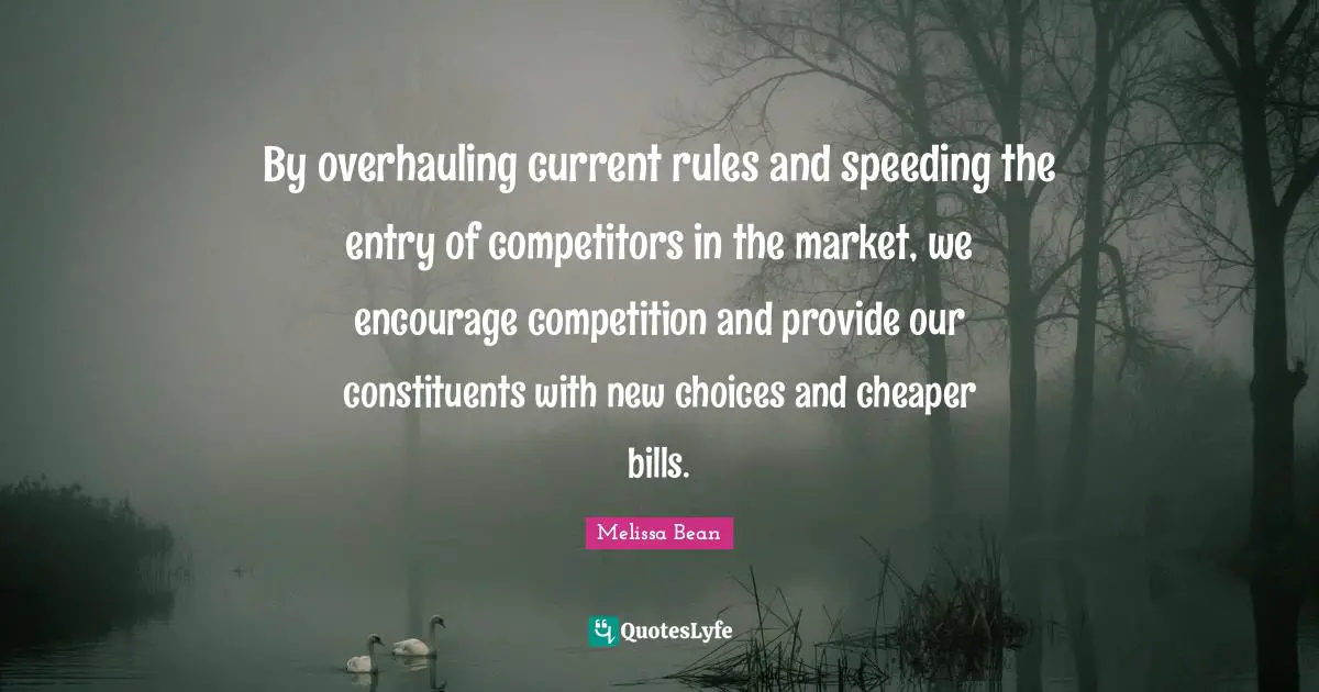 Entry Quotes: "By overhauling current rules and speeding the entry of competitors in the market, we encourage competition and provide our constituents with new choices and cheaper bills."