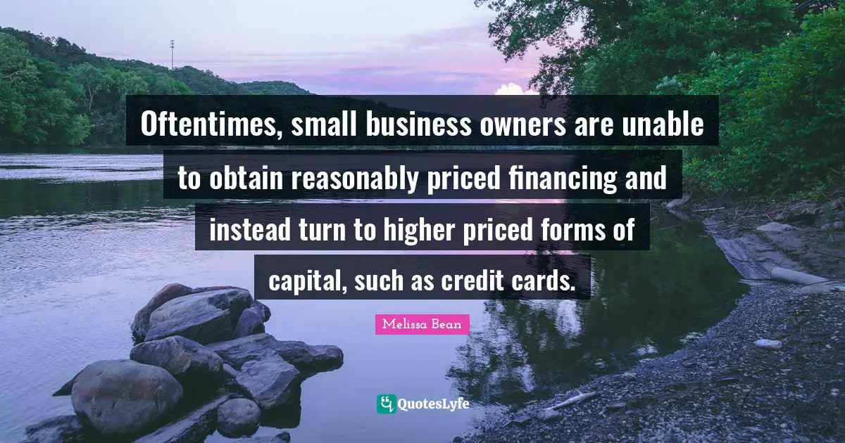 Oftentimes, small business owners are unable to obtain reasonably priced financing and instead turn to higher priced forms of capital, such as credit cards.