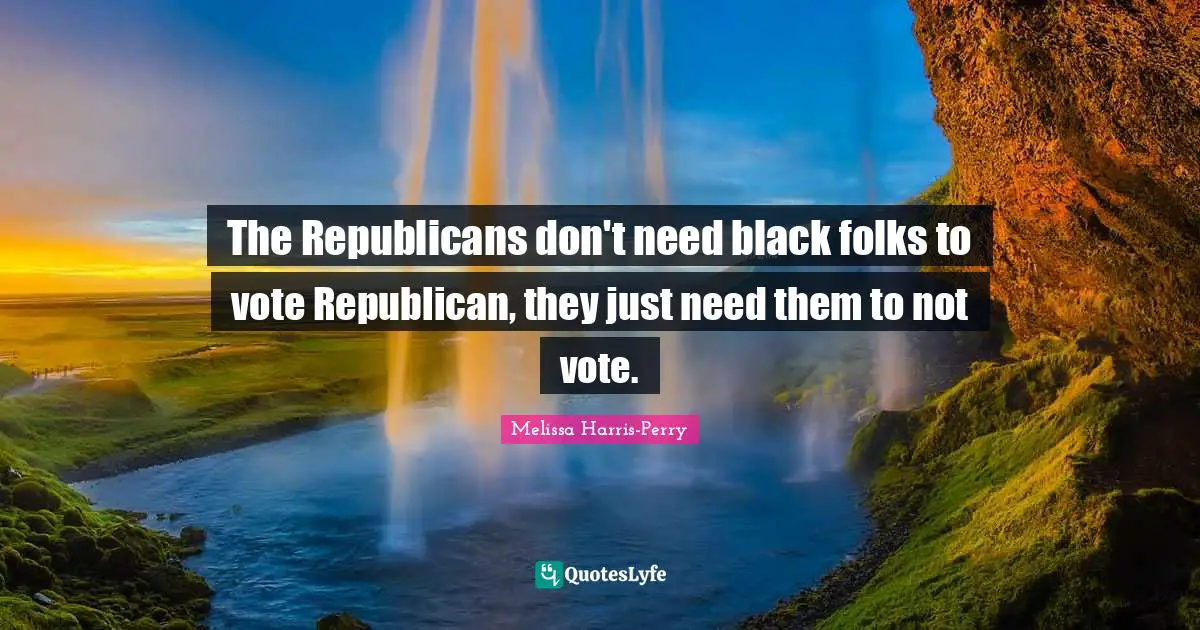 The Republicans don't need black folks to vote Republican, they just need them to not vote.
