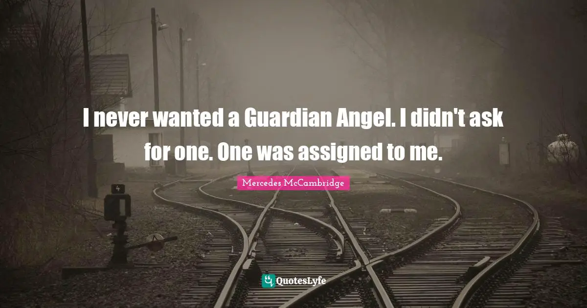 I never wanted a Guardian Angel. I didn't ask for one. One was assigned to me.