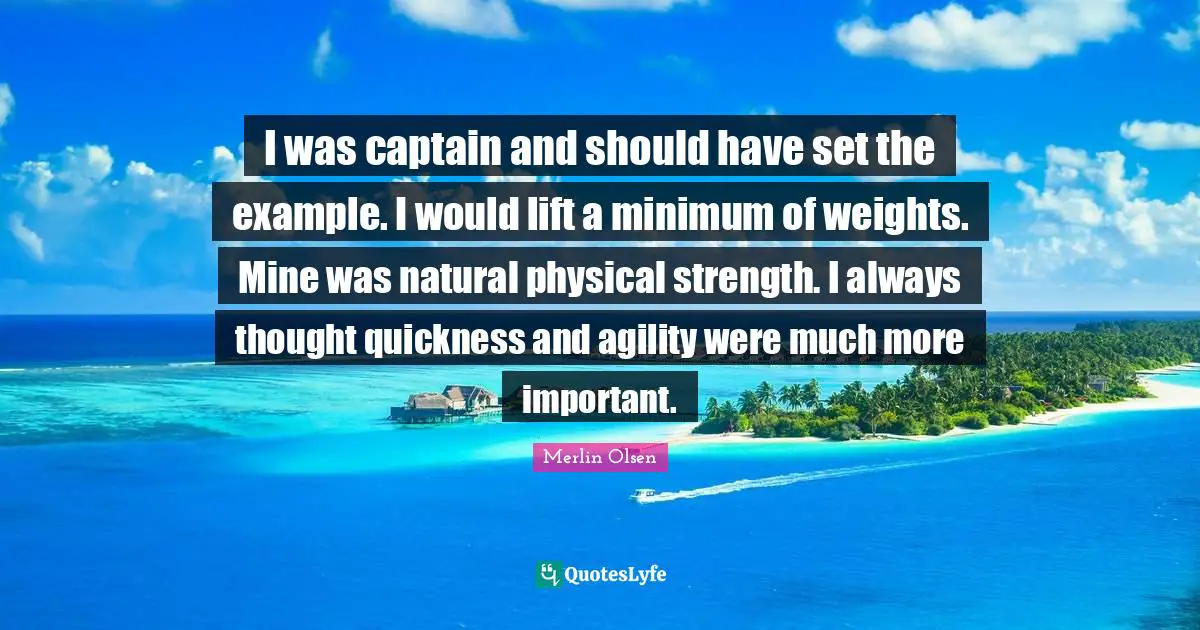 Minimum Quotes: "I was captain and should have set the example. I would lift a minimum of weights. Mine was natural physical strength. I always thought quickness and agility were much more important."