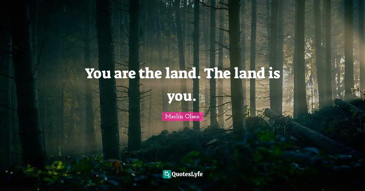 You are the land. The land is you.