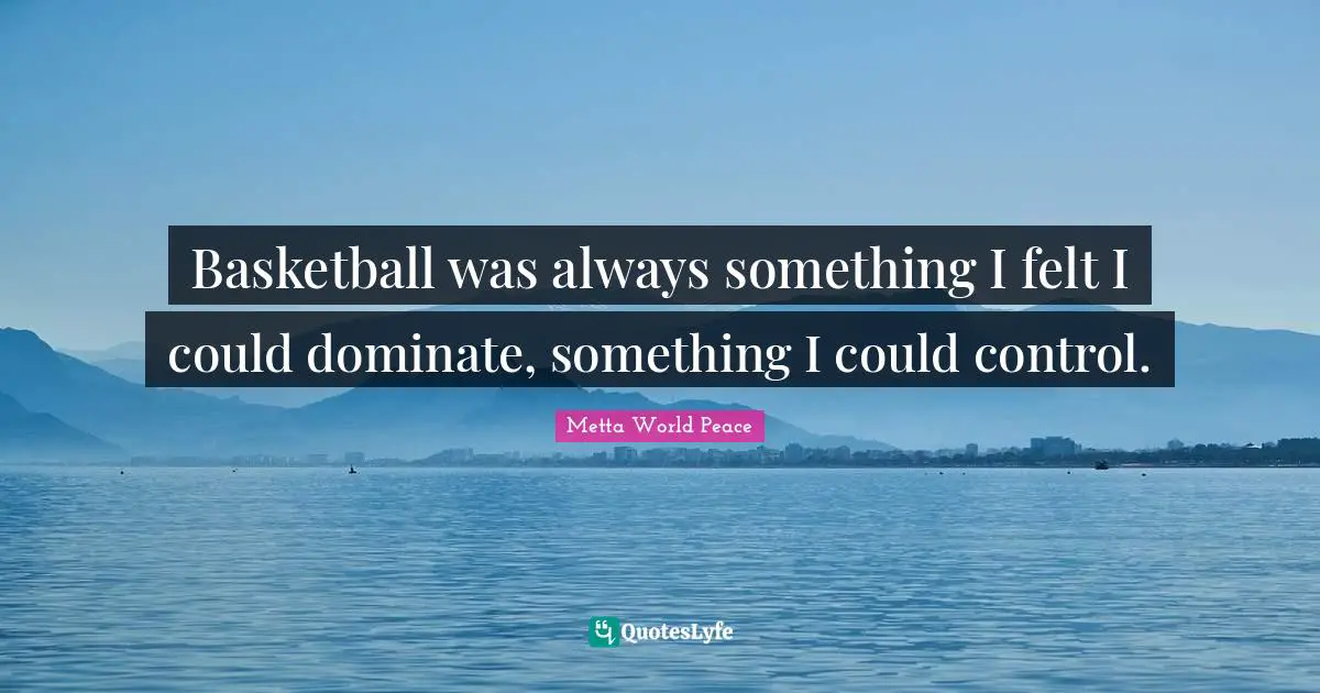 Basketball was always something I felt I could dominate, something I could control.