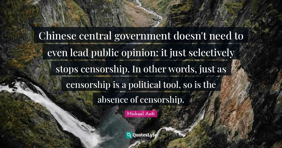 Chinese central government doesn't need to even lead public opinion: it just selectively stops censorship. In other words, just as censorship is a political tool, so is the absence of censorship.