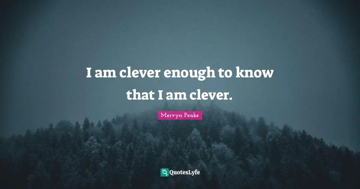 I am clever enough to know that I am clever.