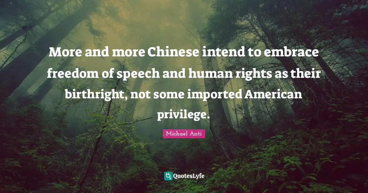 More and more Chinese intend to embrace freedom of speech and human rights as their birthright, not some imported American privilege.