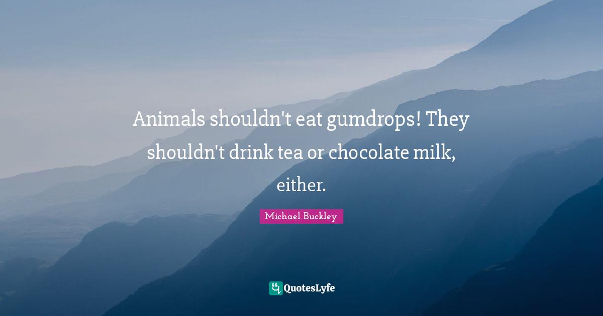 Animals shouldn't eat gumdrops! They shouldn't drink tea or chocolate milk, either.
