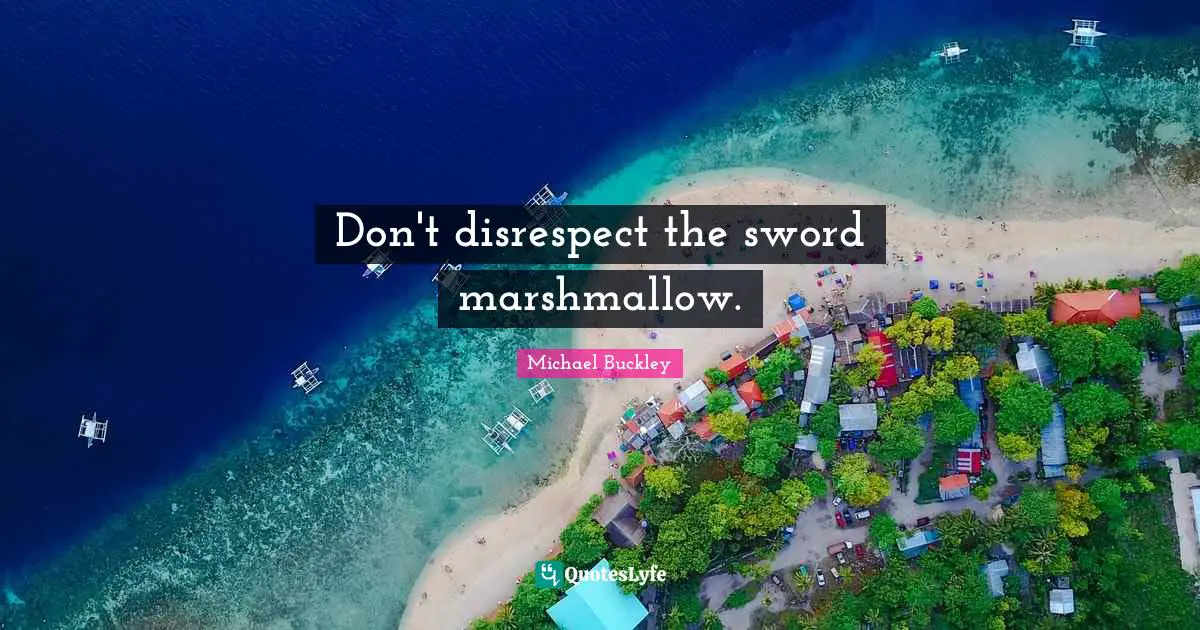 Don't disrespect the sword marshmallow.