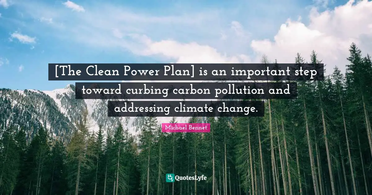 [The Clean Power Plan] is an important step toward curbing carbon pollution and addressing climate change.