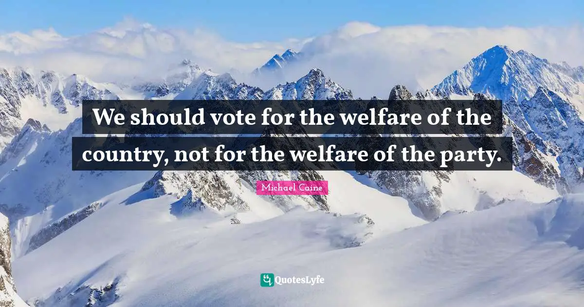 We should vote for the welfare of the country, not for the welfare of the party.