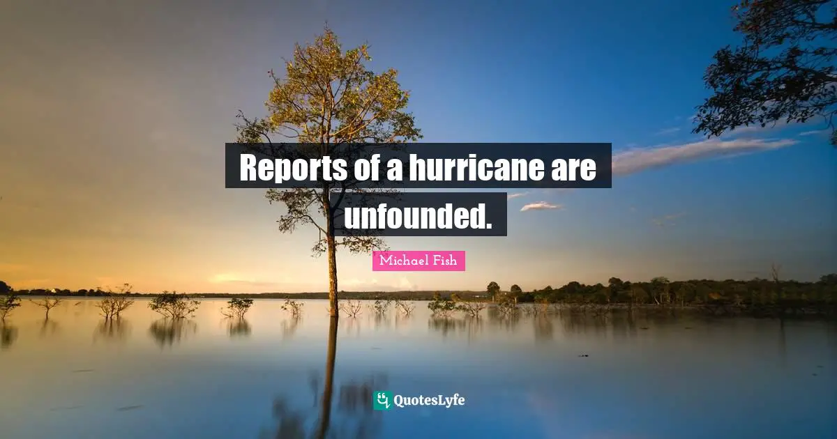 Hurricanes Quotes: "Reports of a hurricane are unfounded."