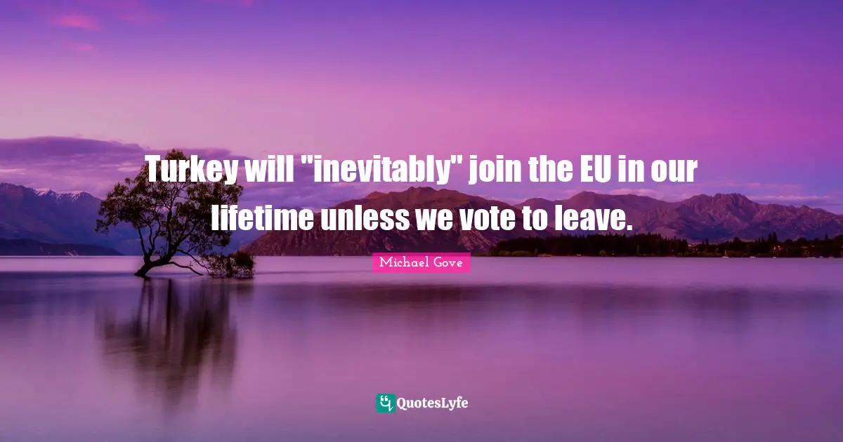 Turkey will "inevitably" join the EU in our lifetime unless we vote to leave.