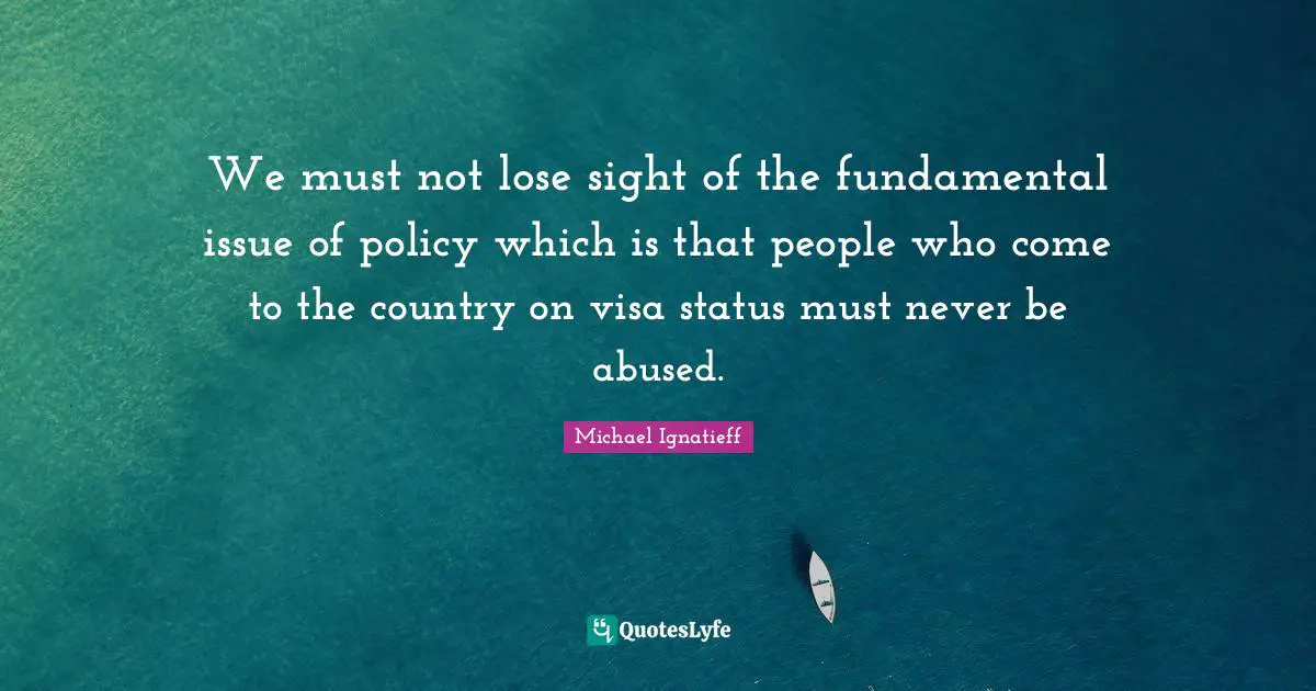 We must not lose sight of the fundamental issue of policy which is that people who come to the country on visa status must never be abused.