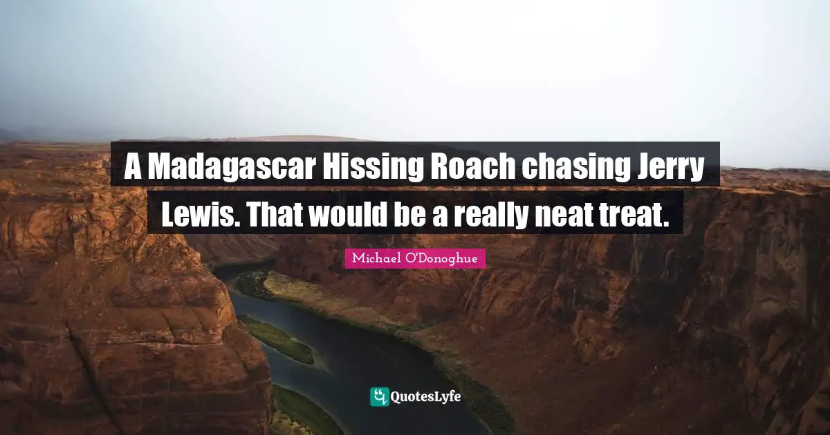 A Madagascar Hissing Roach chasing Jerry Lewis. That would be a really neat treat.