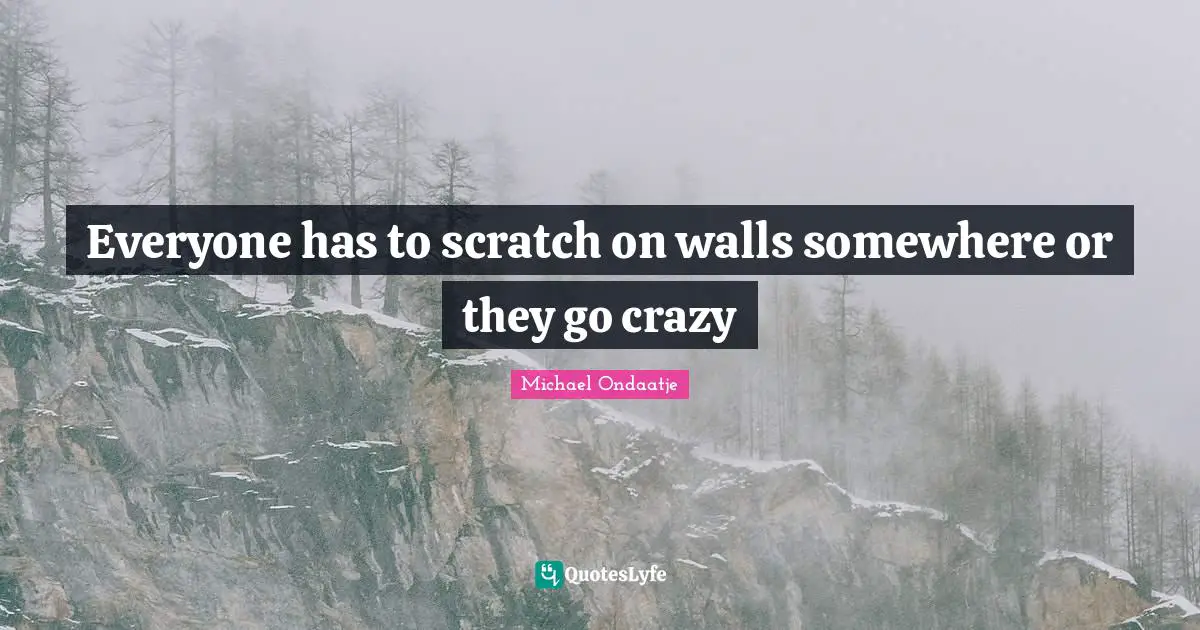 Everyone has to scratch on walls somewhere or they go crazy
