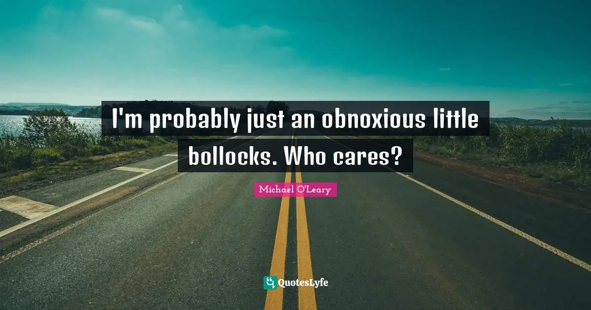 I'm probably just an obnoxious little bollocks. Who cares?