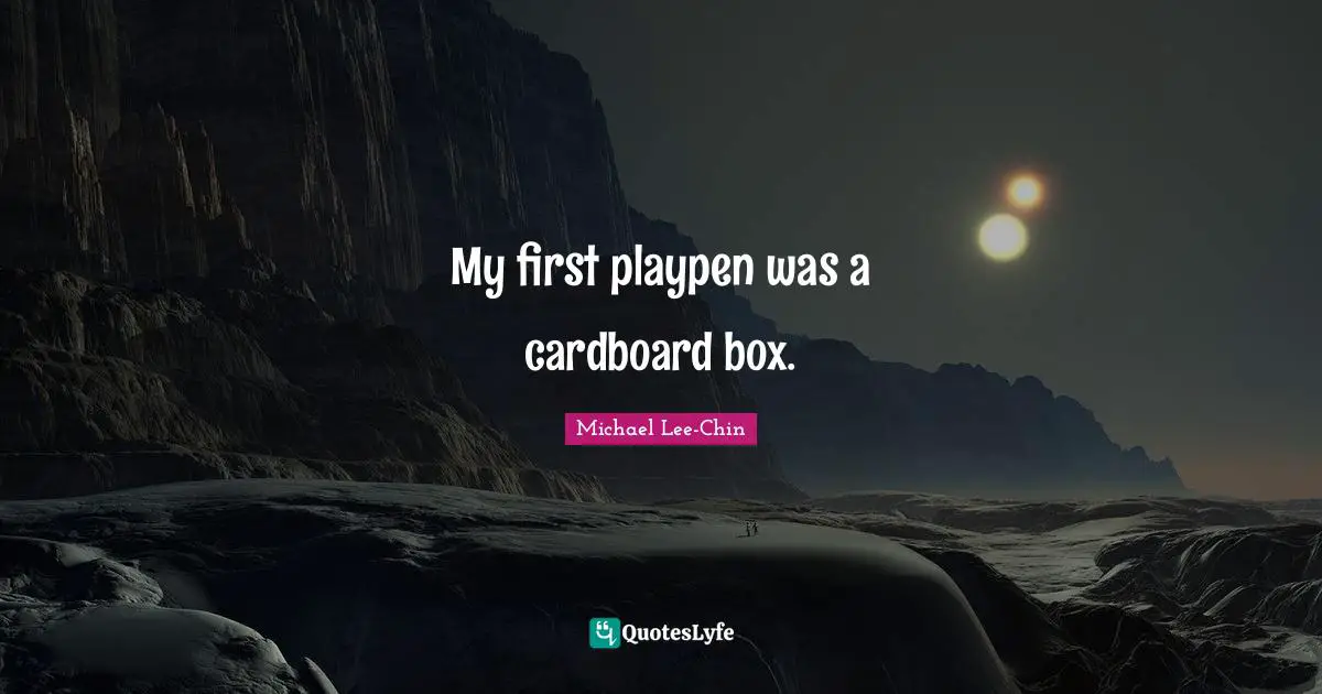 My first playpen was a cardboard box.