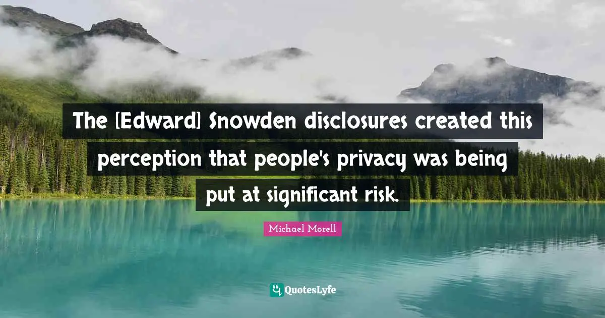 The [Edward] Snowden disclosures created this perception that people's privacy was being put at significant risk.