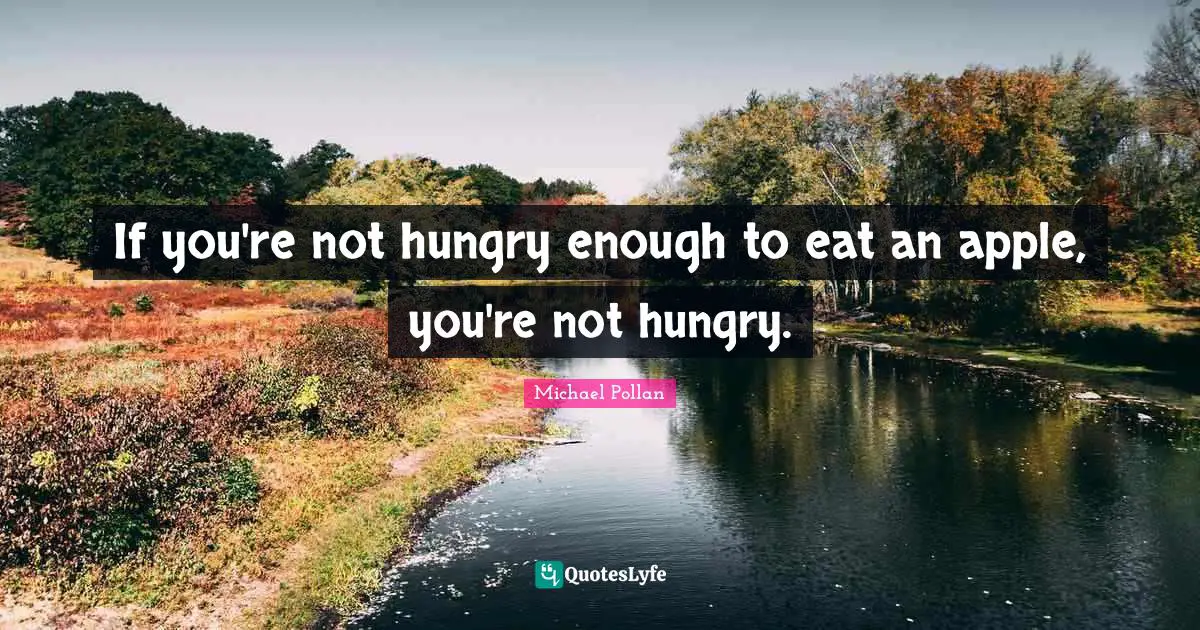 If you're not hungry enough to eat an apple, you're not hungry.
