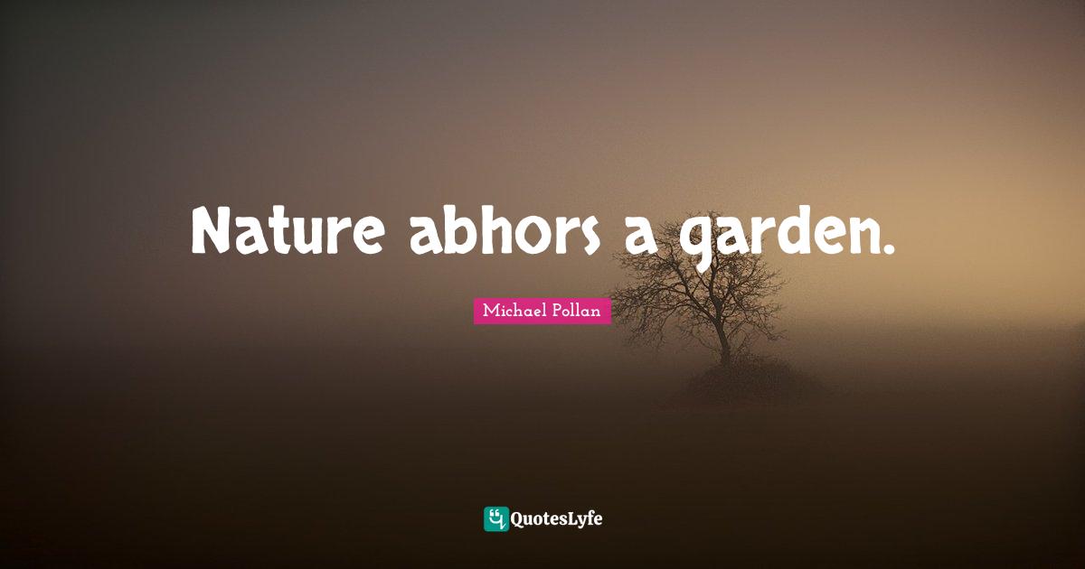 Nature abhors a garden.