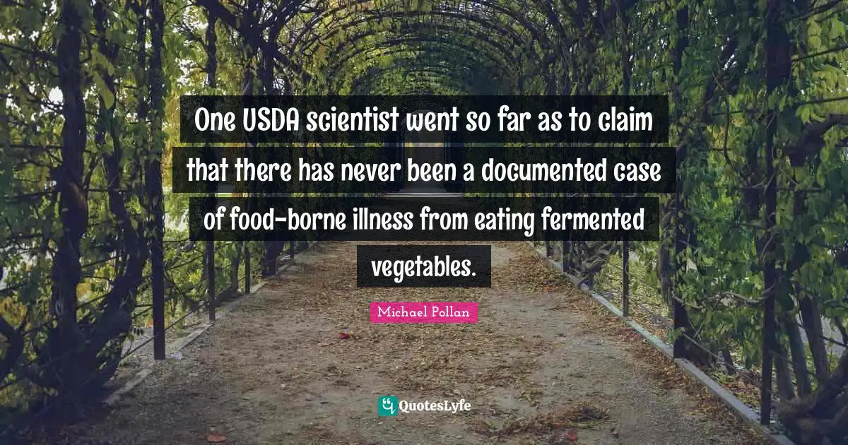 One USDA scientist went so far as to claim that there has never been a documented case of food-borne illness from eating fermented vegetables.