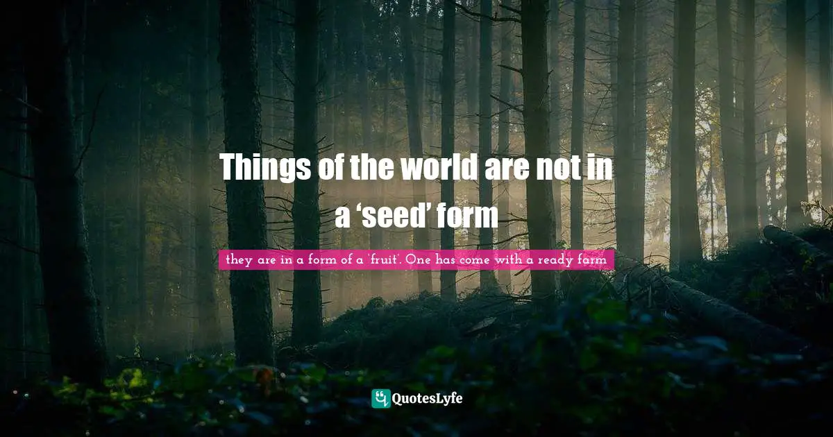 Things of the world are not in a ‘seed’ form