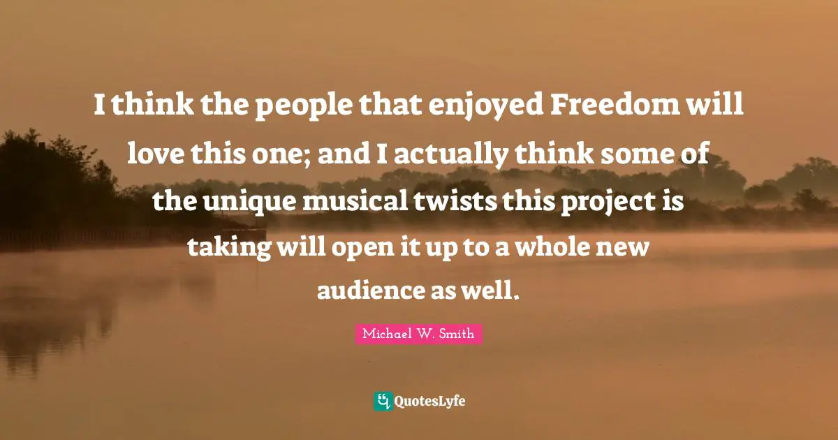 I think the people that enjoyed Freedom will love this one; and I actually think some of the unique musical twists this project is taking will open it up to a whole new audience as well.