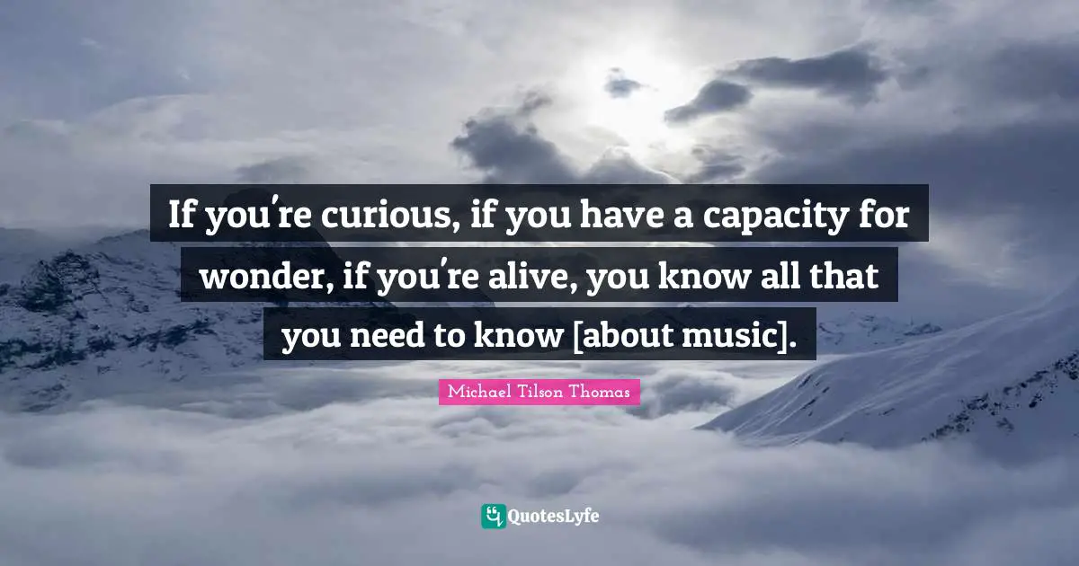 If you're curious, if you have a capacity for wonder, if you're alive, you know all that you need to know [about music].