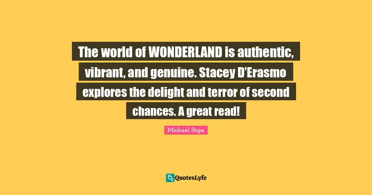 The world of WONDERLAND is authentic, vibrant, and genuine. Stacey D’Erasmo explores the delight and terror of second chances. A great read!
