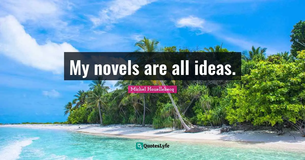 My novels are all ideas.