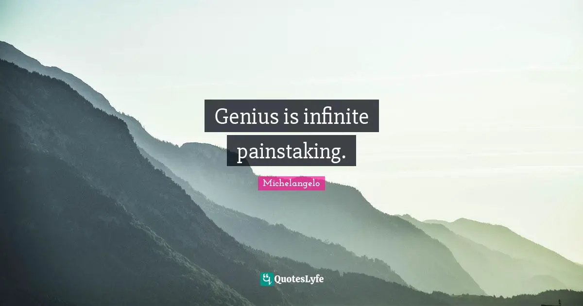 Genius is infinite painstaking.
