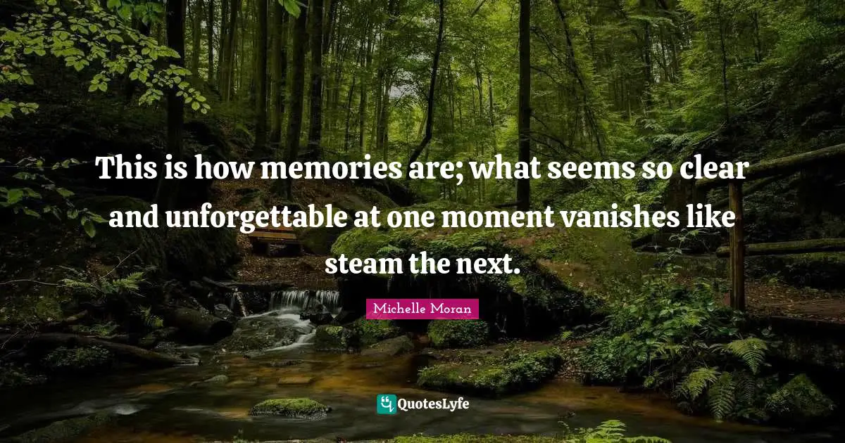 This is how memories are; what seems so clear and unforgettable at one moment vanishes like steam the next.