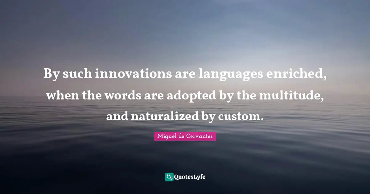 By such innovations are languages enriched, when the words are adopted by the multitude, and naturalized by custom.