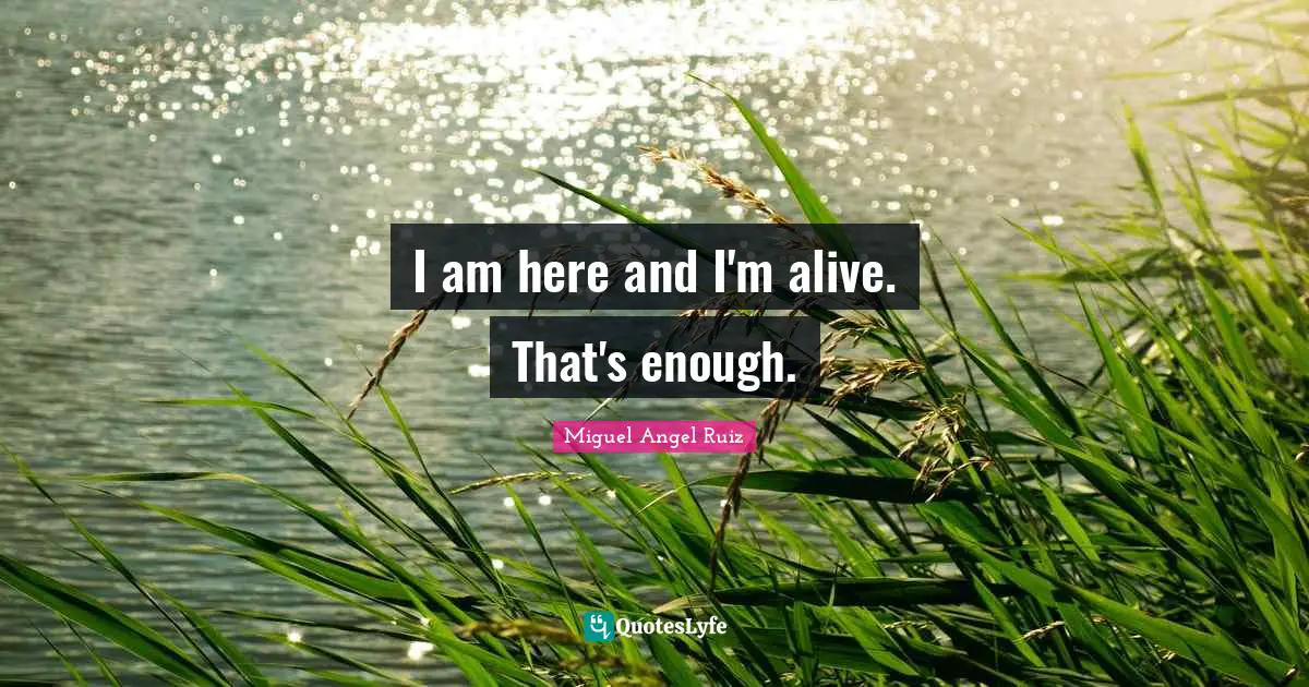 I am here and I'm alive. That's enough.