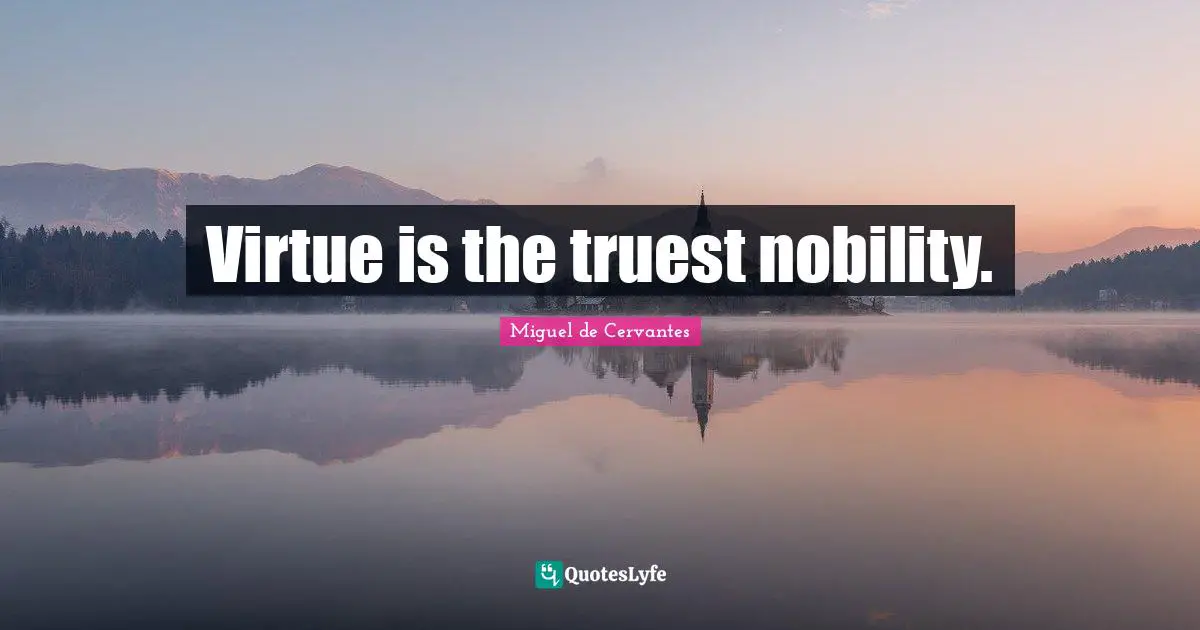Virtue is the truest nobility.