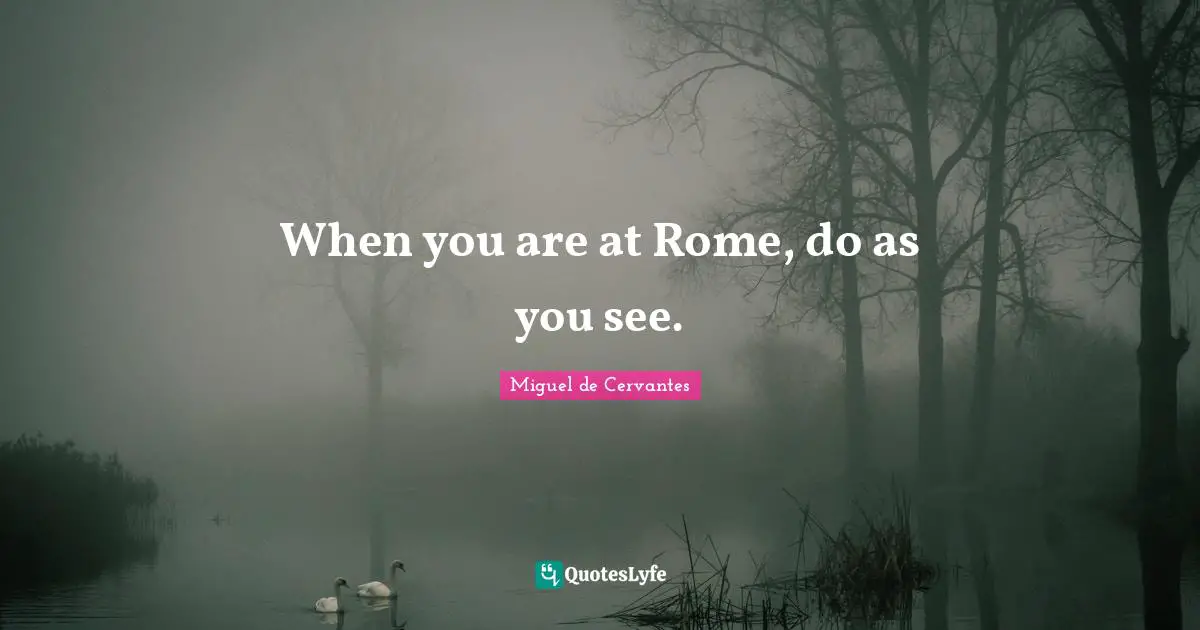 When you are at Rome, do as you see.