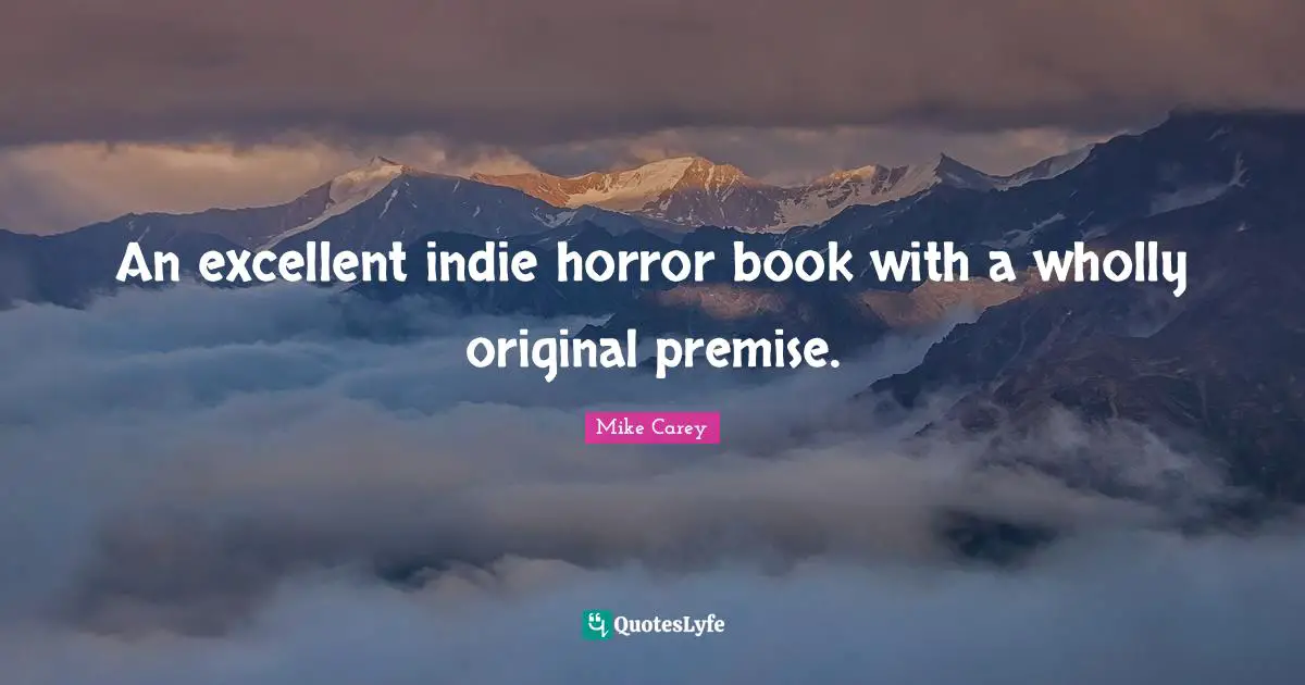 An excellent indie horror book with a wholly original premise.