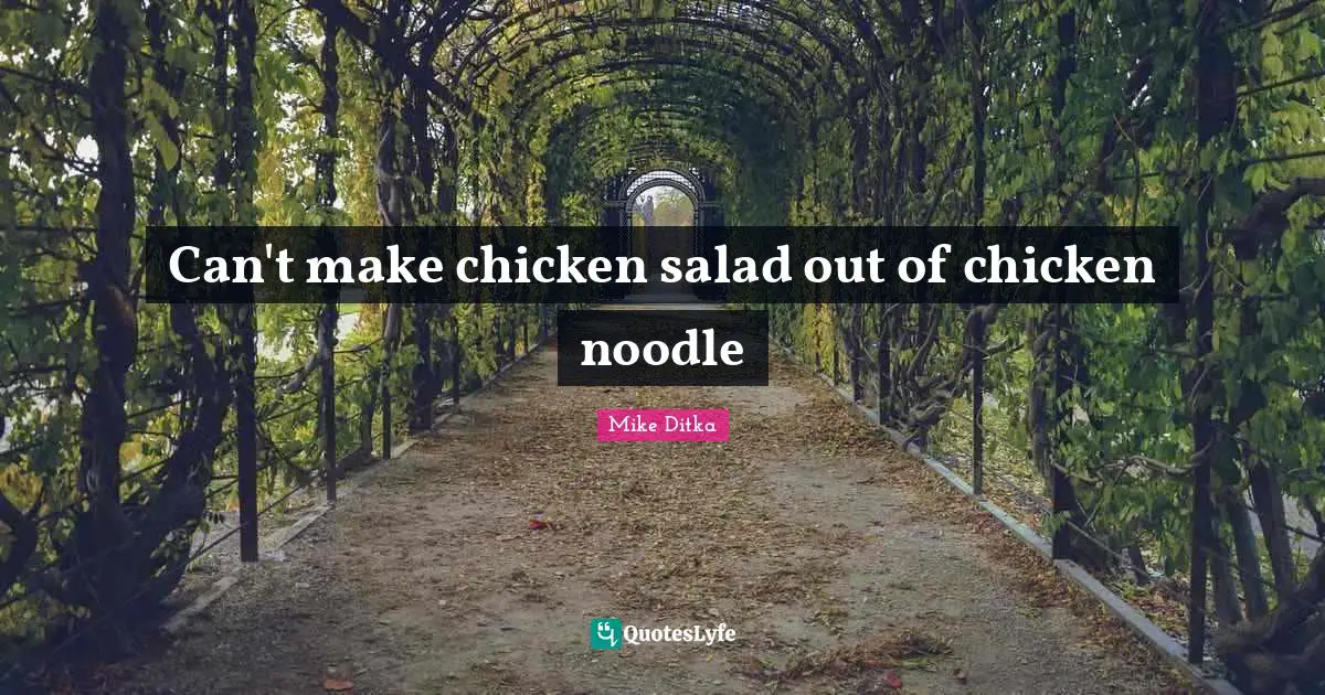 Can't make chicken salad out of chicken noodle