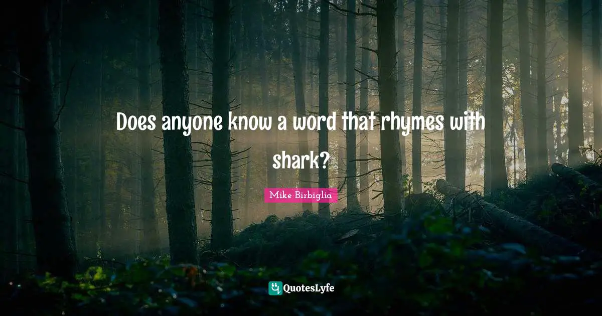 Does anyone know a word that rhymes with shark?