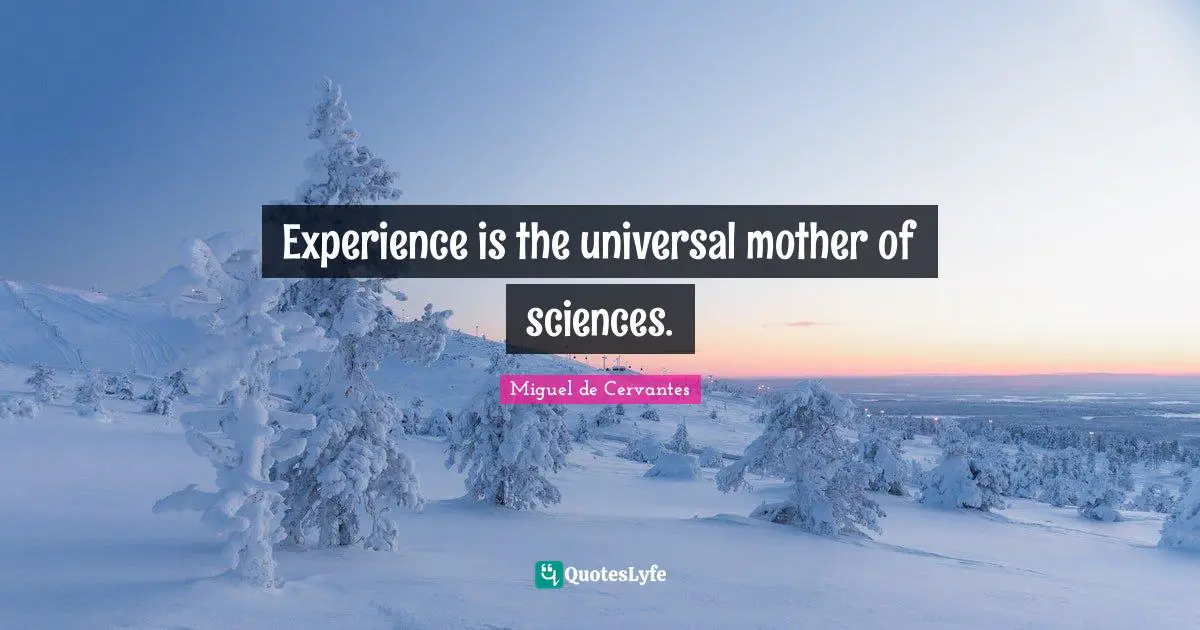 Experience is the universal mother of sciences.