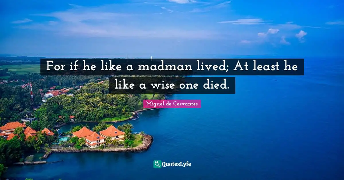 For if he like a madman lived; At least he like a wise one died.