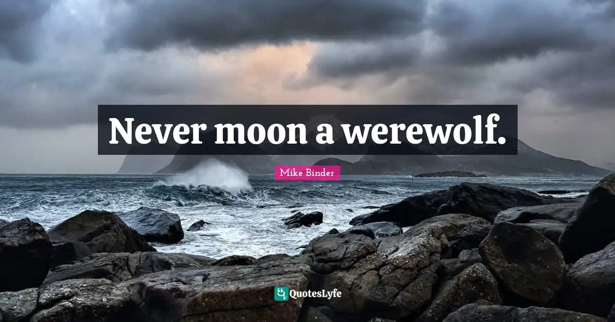 Moon Quotes: "Never moon a werewolf."
