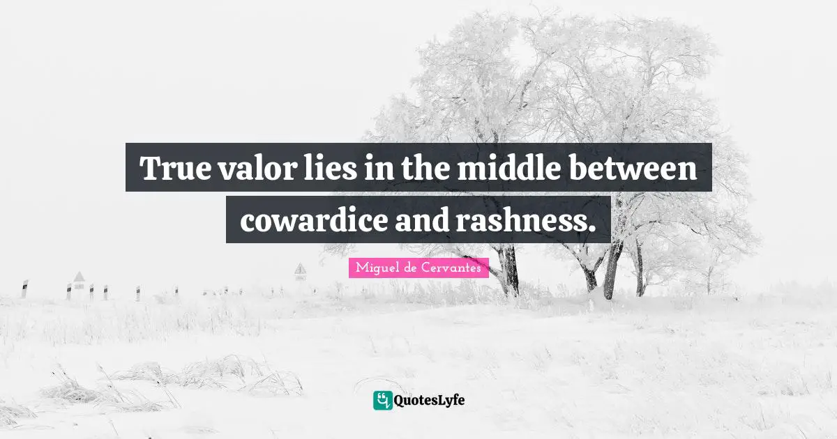True valor lies in the middle between cowardice and rashness.