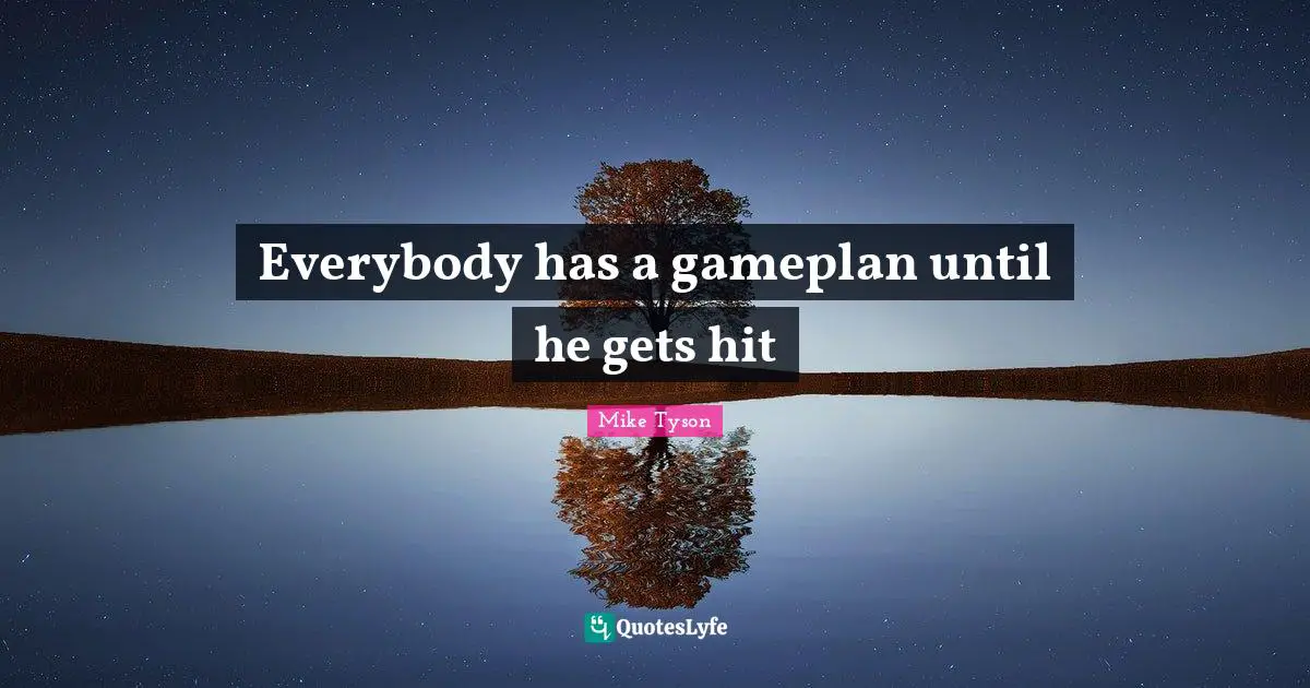 Everybody has a gameplan until he gets hit