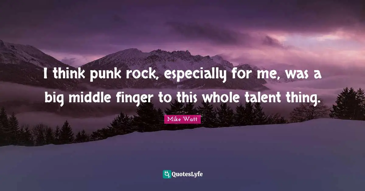J. J. Watt Quotes: "I think punk rock, especially for me, was a big middle finger to this whole talent thing."
