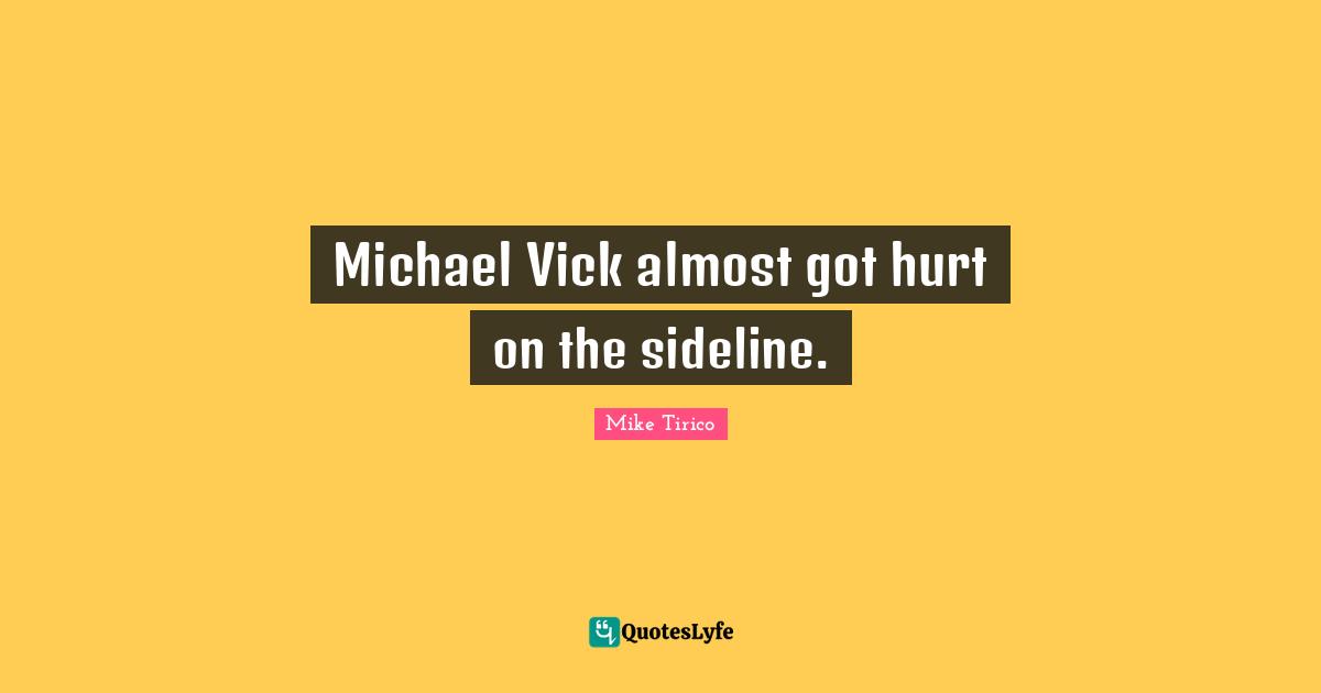 Michael Vick almost got hurt on the sideline.