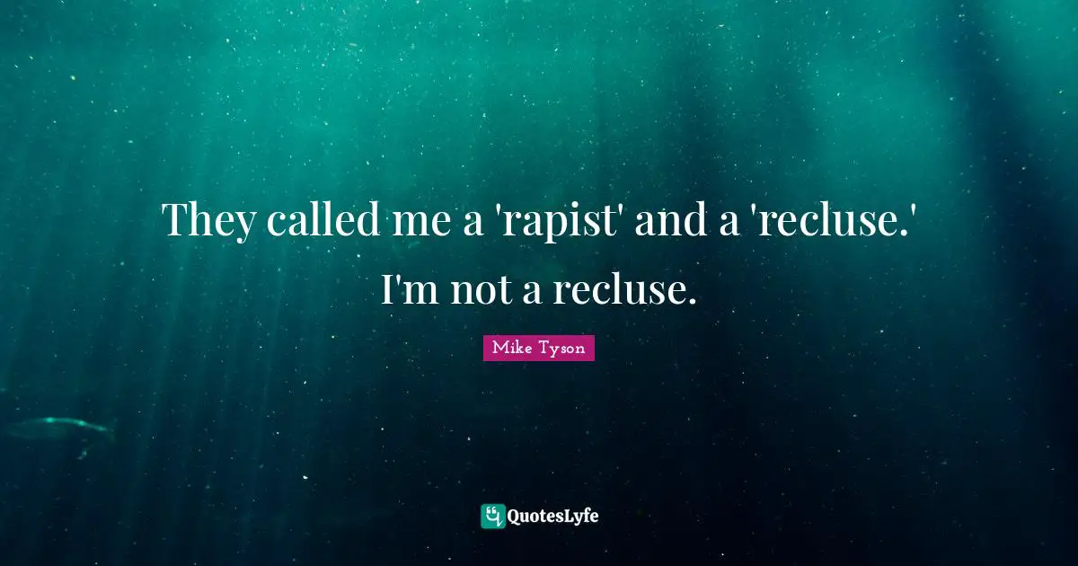 They called me a 'rapist' and a 'recluse.' I'm not a recluse.