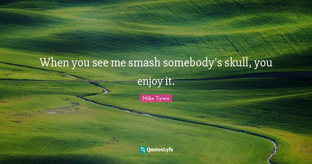Skulls Quotes: "When you see me smash somebody's skull, you enjoy it."