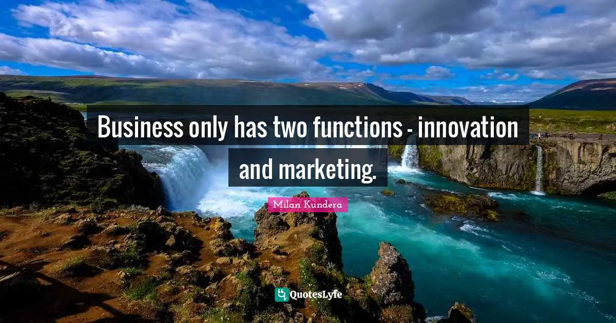Business only has two functions - innovation and marketing.